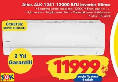 ALTUS ALK-1251 12000 BTU INVERTER KLİMA